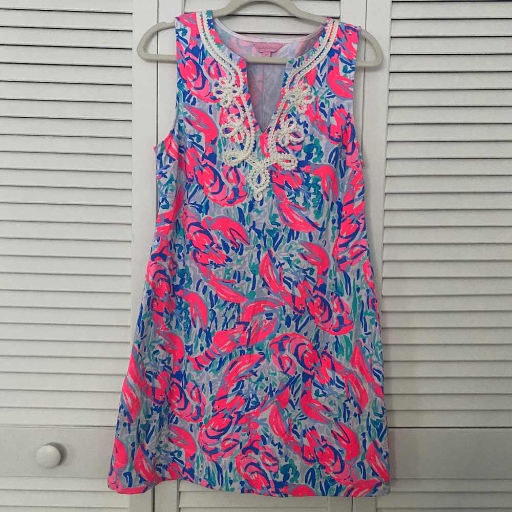 Lilly Pulitzer Stretch Shift Lobster Print Size M